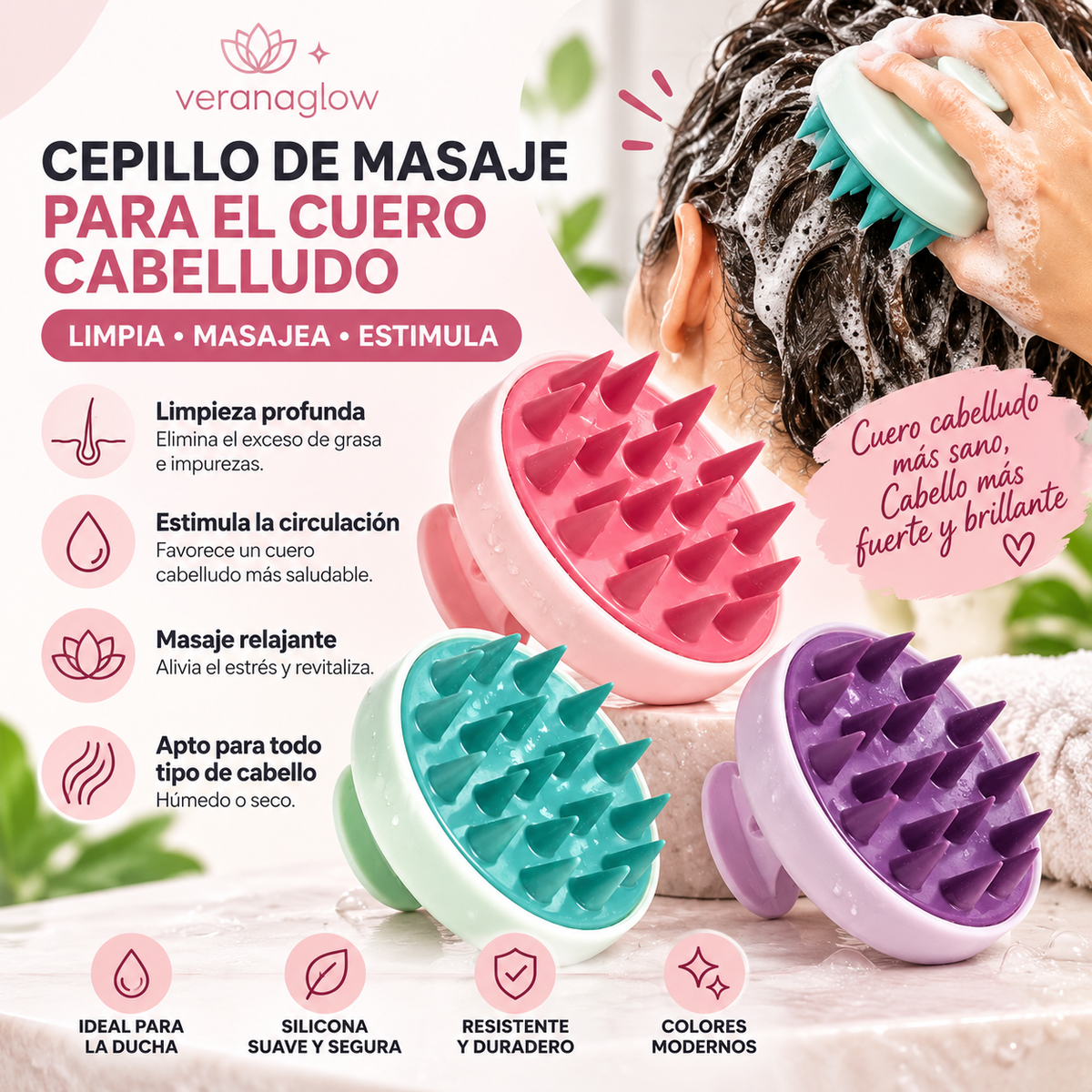 Cepillo de Masaje para el Cuero Cabelludo