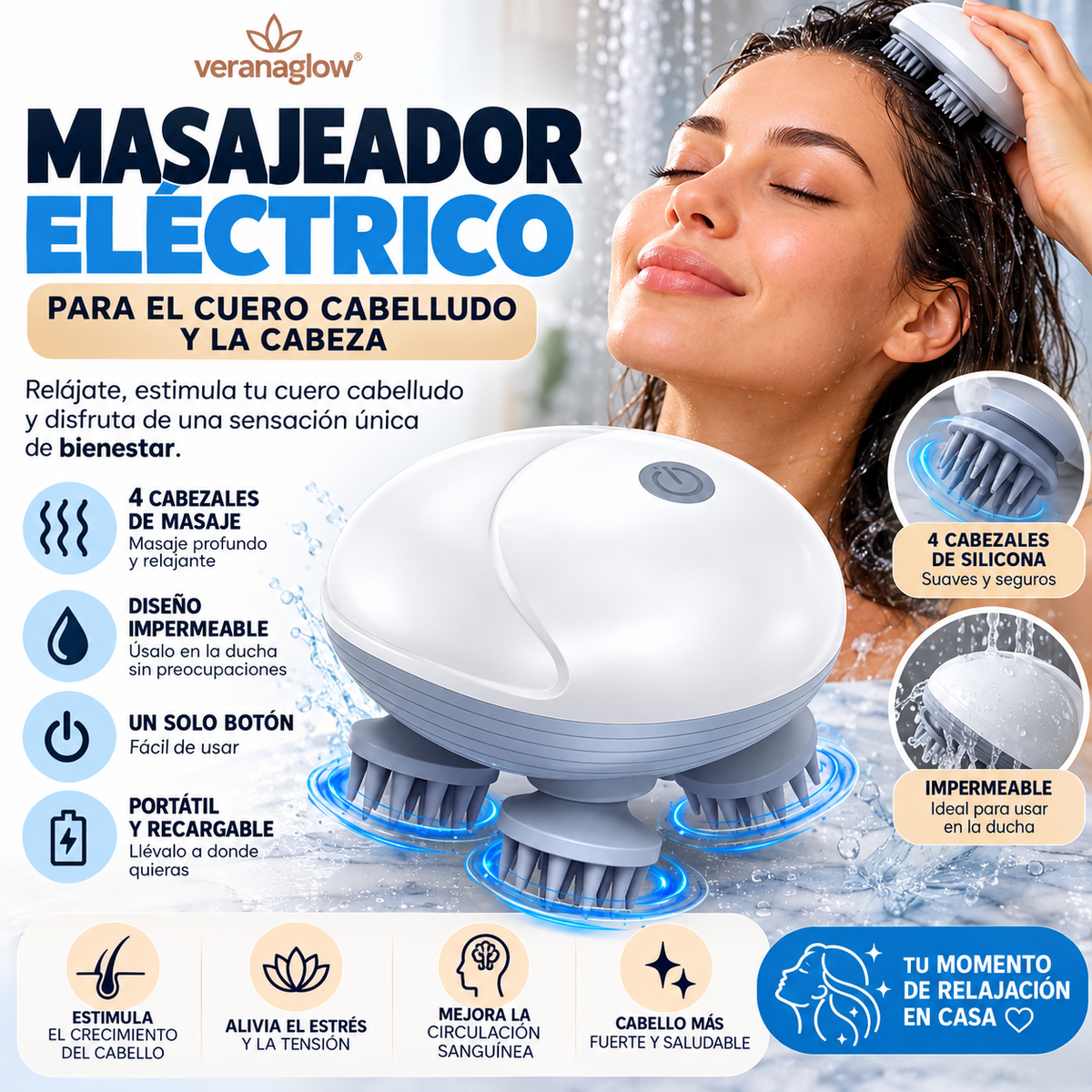 Masajeador Eléctrico para el Cuero Cabelludo